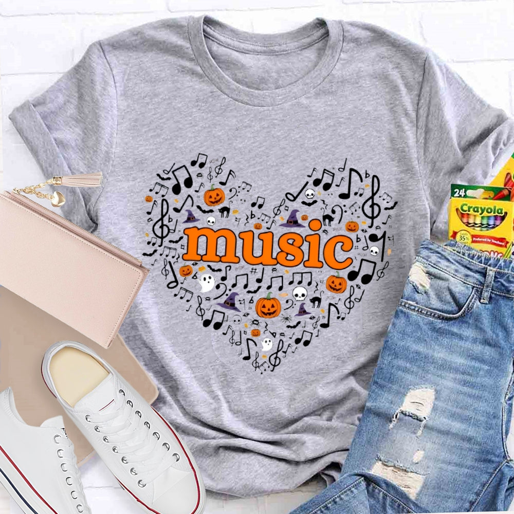 Music Ghost Pumpkin Halloween T-shirt