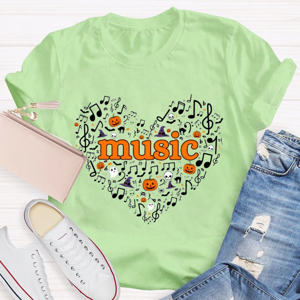 Music Ghost Pumpkin Halloween T-shirt