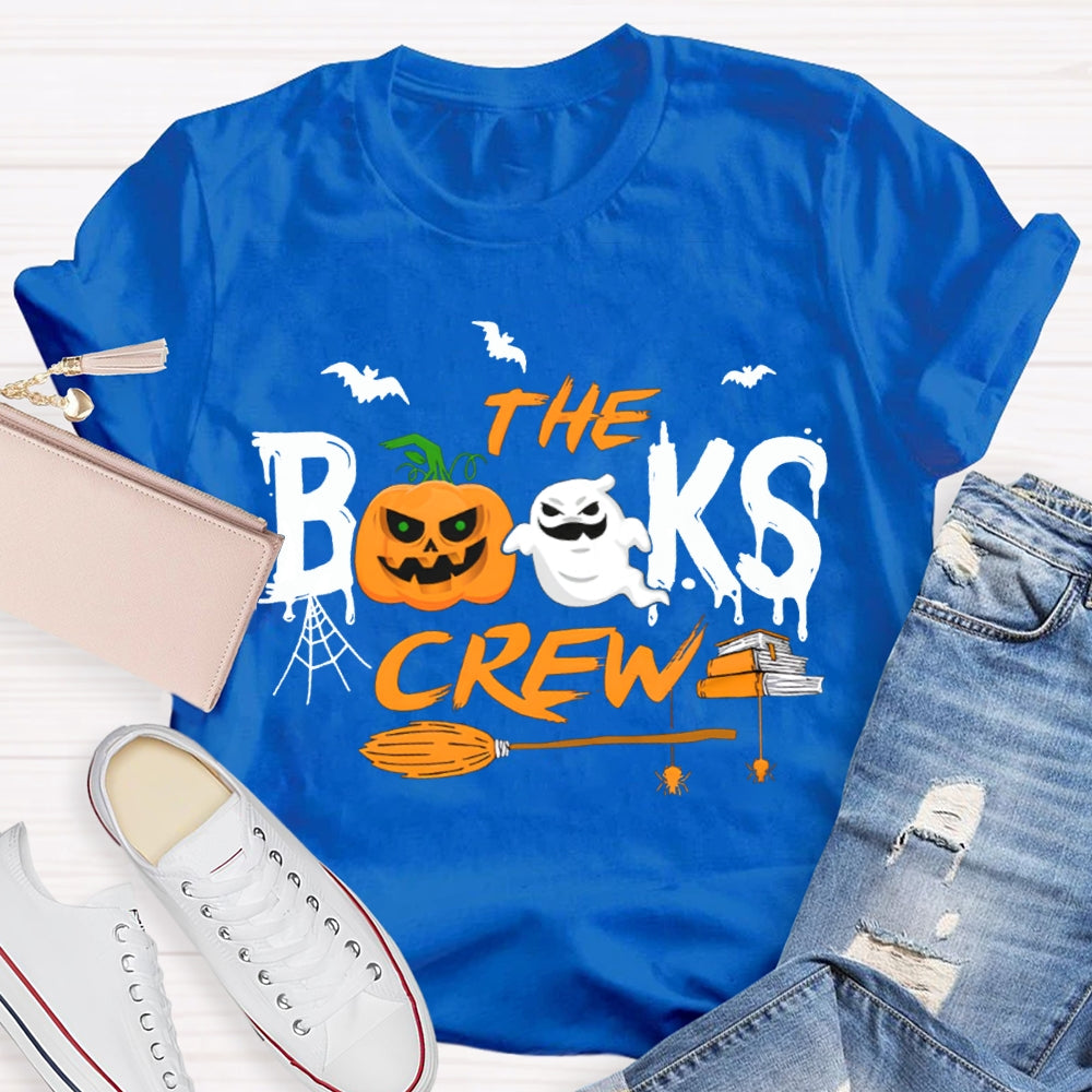 The Books Crew Pumpkin Ghost And Broom Halloween T-shirt