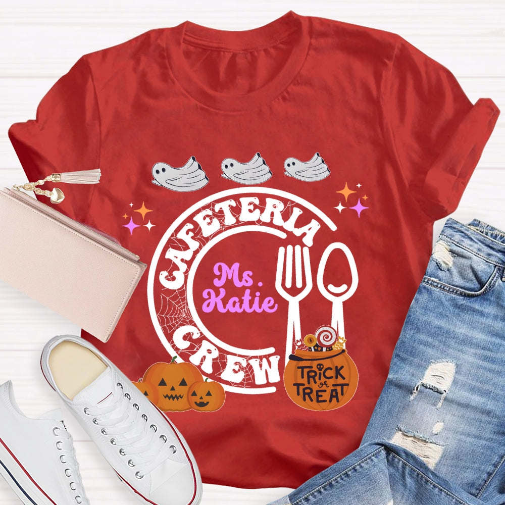 Personalized Name Cafeteria Crew Halloween T-shirt