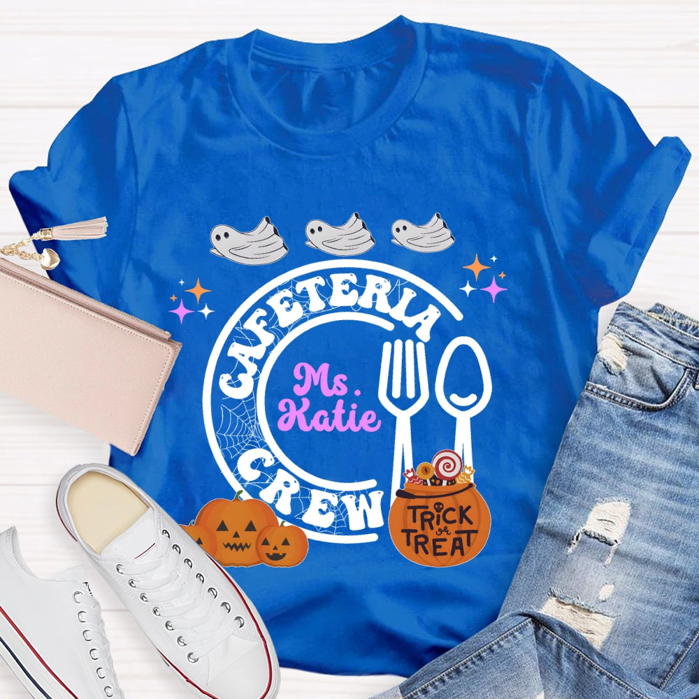 Personalized Name Cafeteria Crew Halloween T-shirt