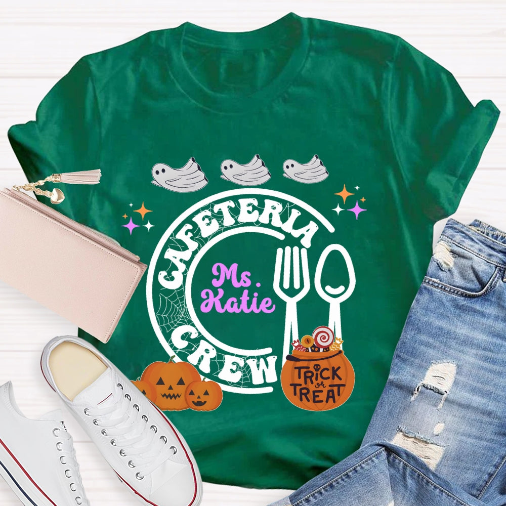Personalized Name Cafeteria Crew Halloween T-shirt