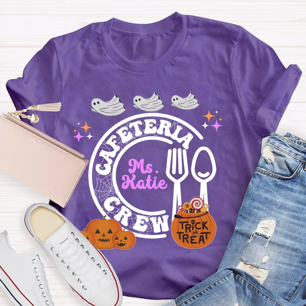 Personalized Name Cafeteria Crew Halloween T-shirt