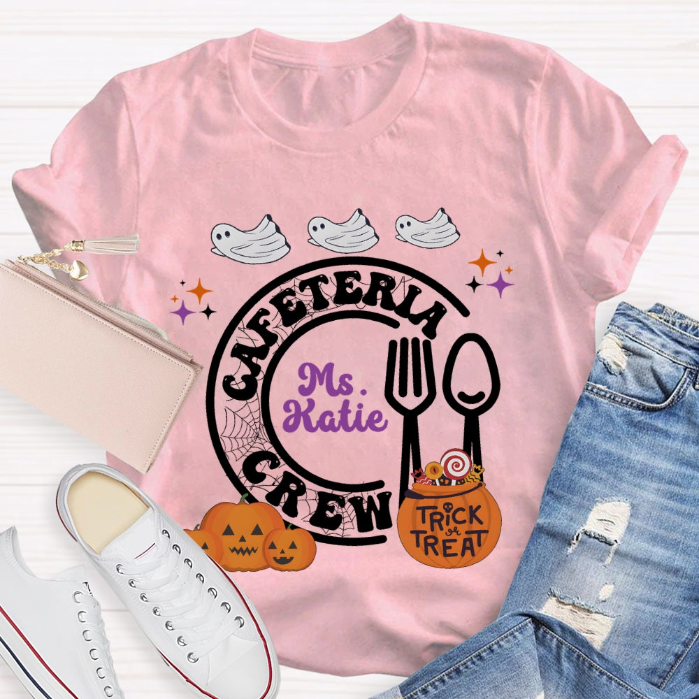 Personalized Name Cafeteria Crew Halloween T-shirt