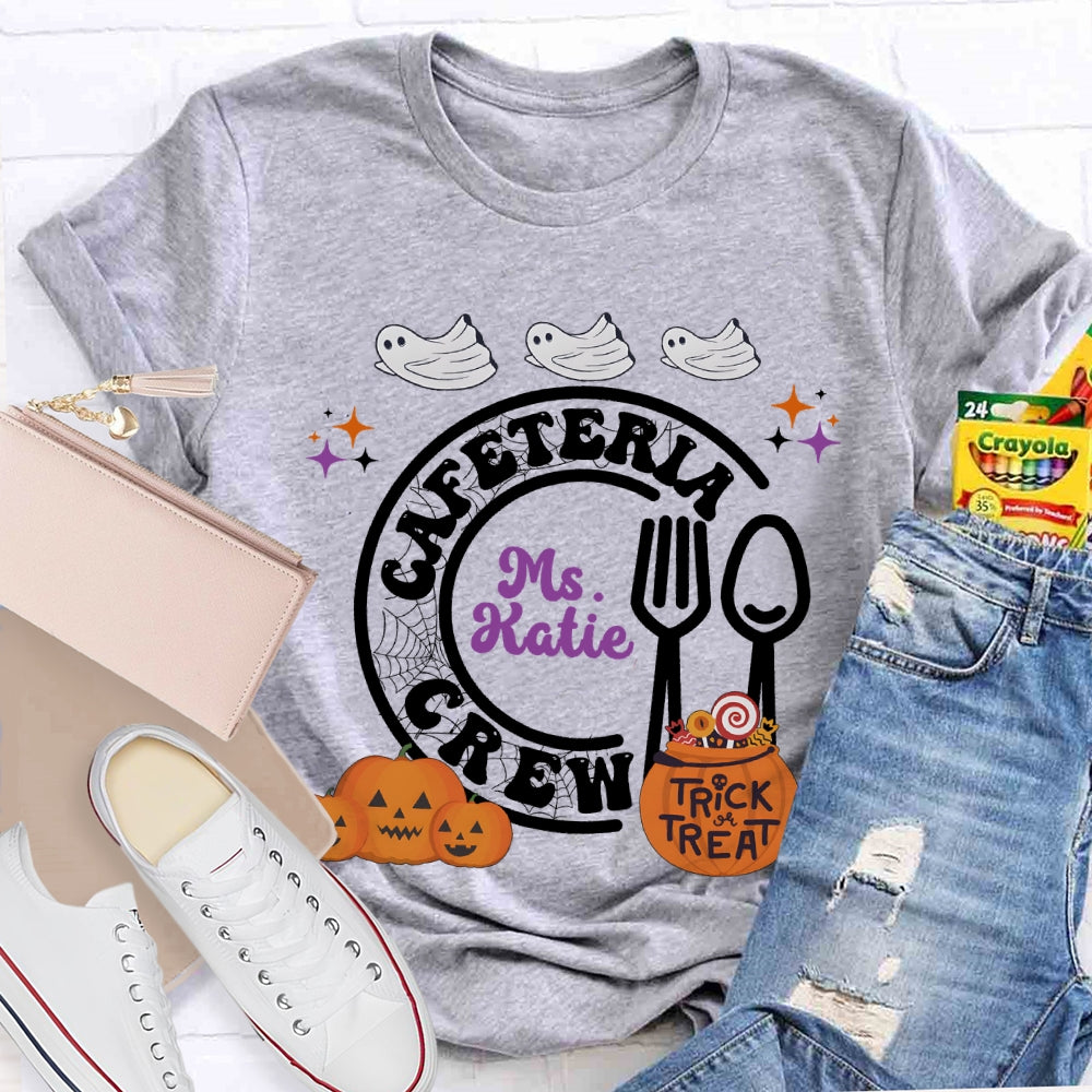 Personalized Name Cafeteria Crew Halloween T-shirt