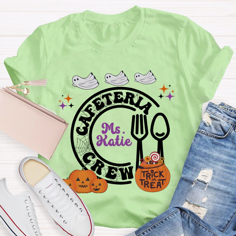 Personalized Name Cafeteria Crew Halloween T-shirt