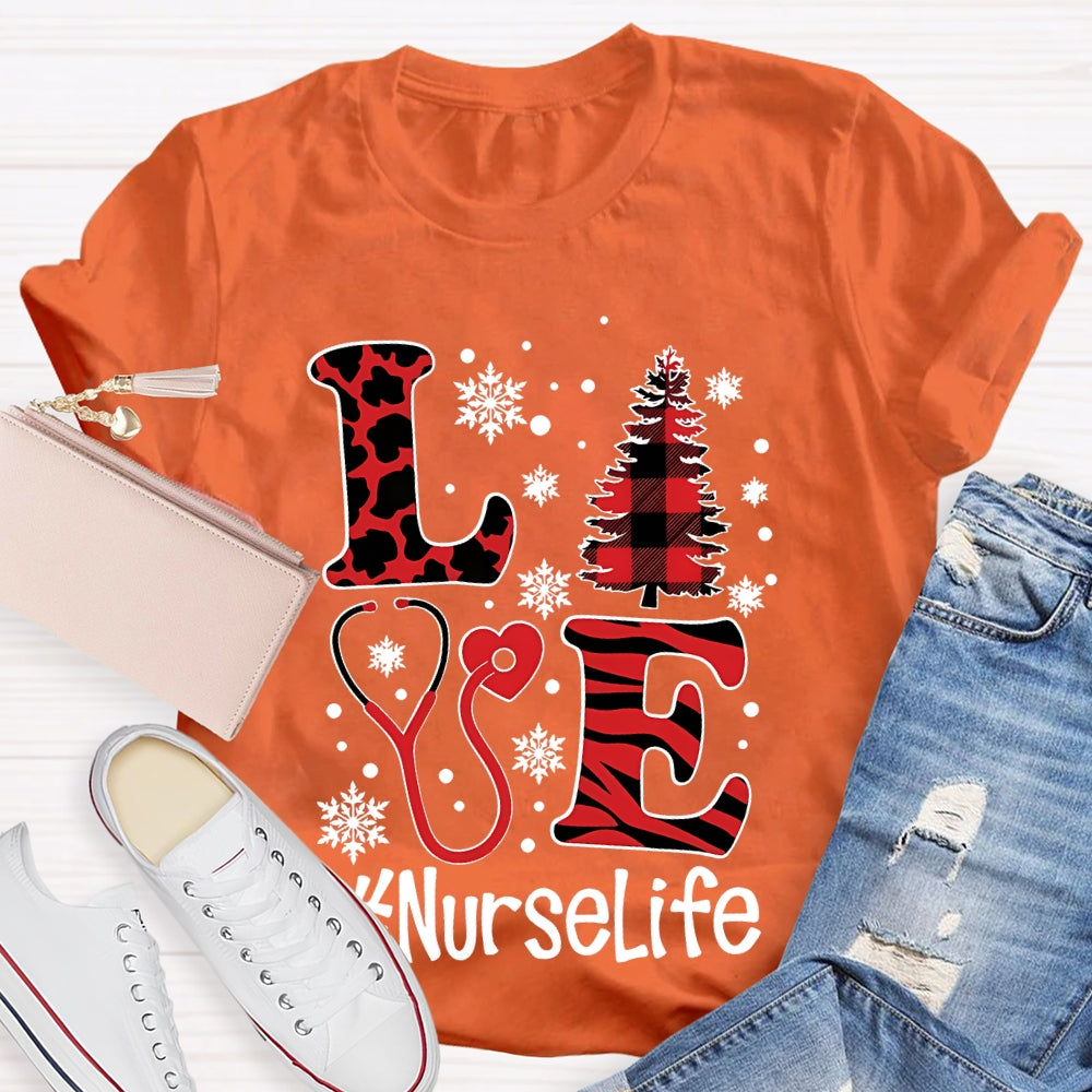 Love Nurselife Nurse Christmas T-shirt