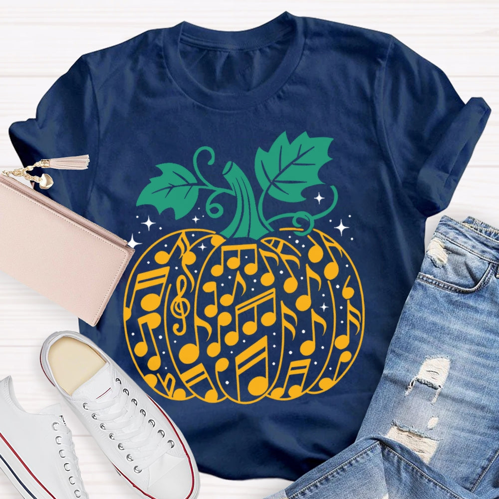 Music Notes Pumpkin Halloween T-shirt
