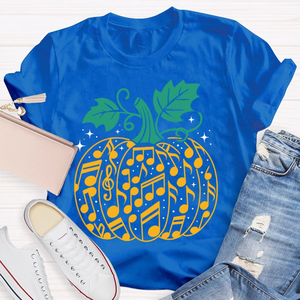 Music Notes Pumpkin Halloween T-shirt