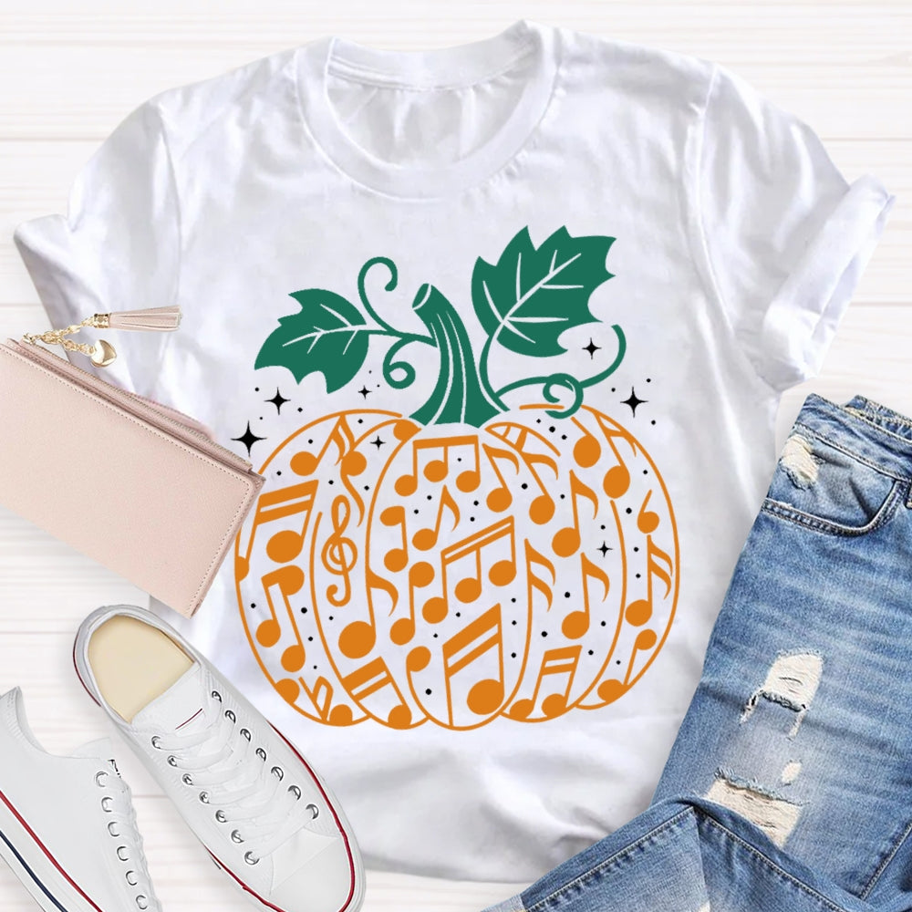 Music Notes Pumpkin Halloween T-shirt