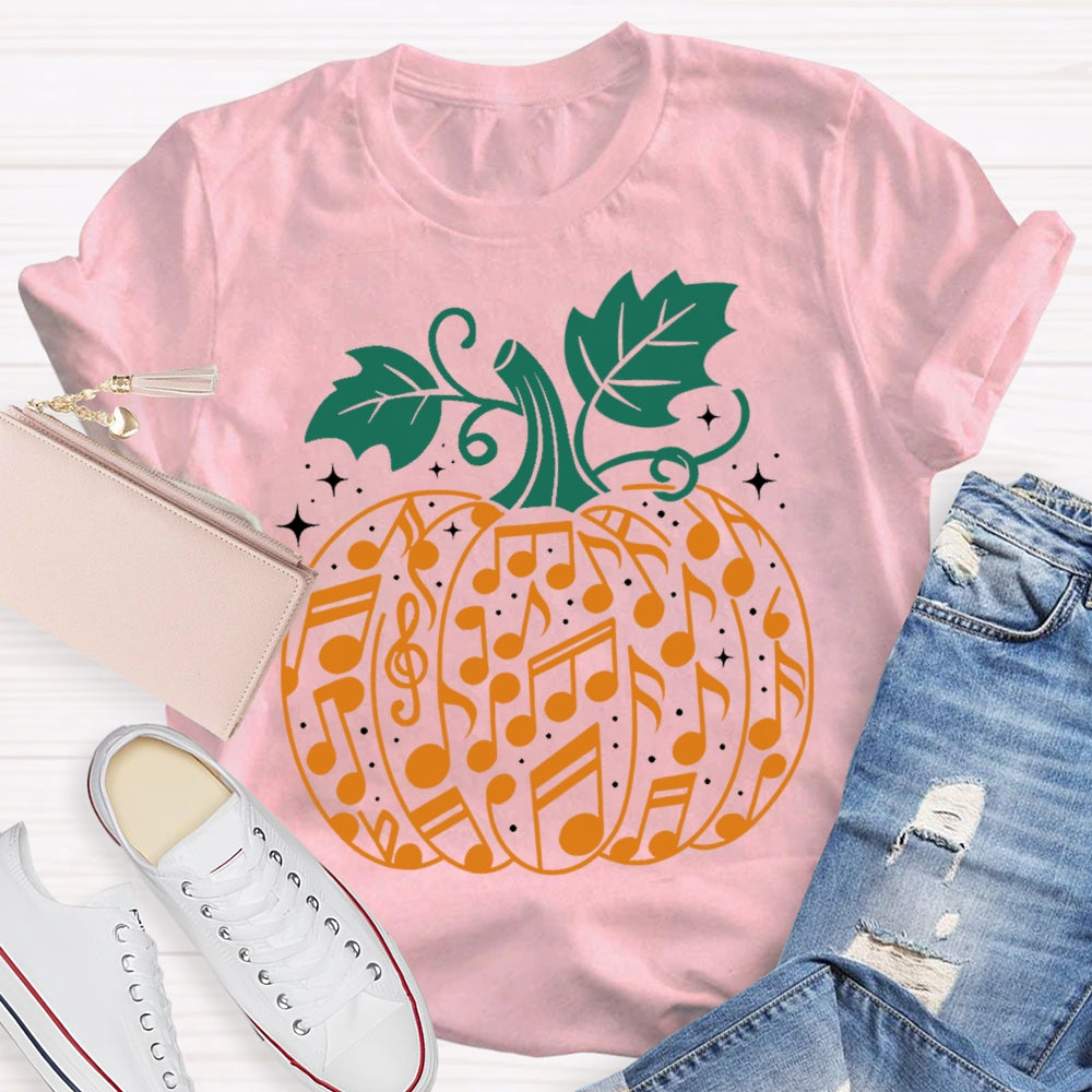 Music Notes Pumpkin Halloween T-shirt