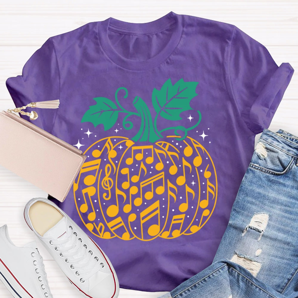 Music Notes Pumpkin Halloween T-shirt