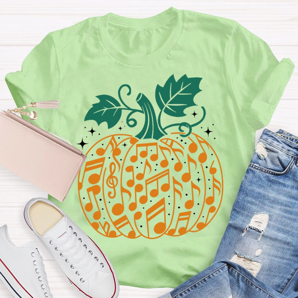 Music Notes Pumpkin Halloween T-shirt