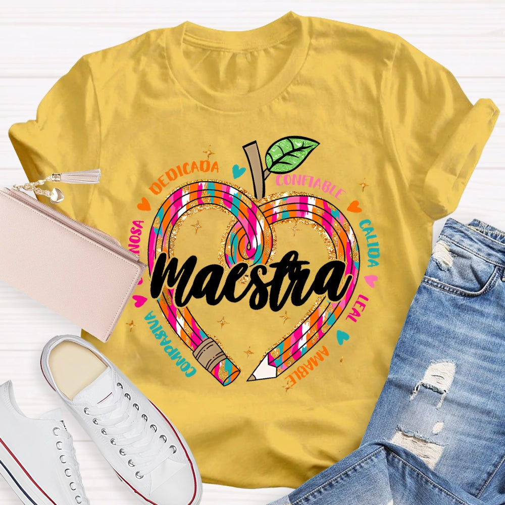 Maestra Dedicada Confiable Spanish Teacher T-shirt
