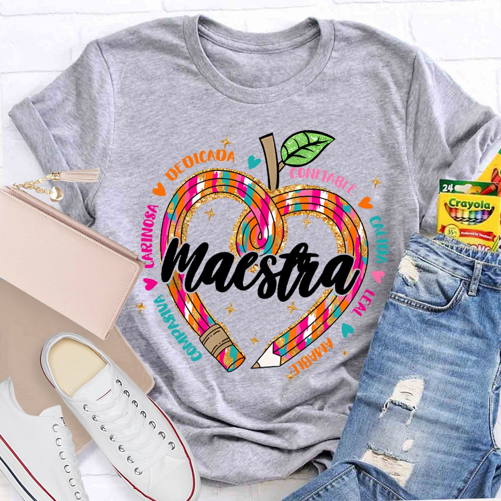 Maestra Dedicada Confiable Spanish Teacher T-shirt