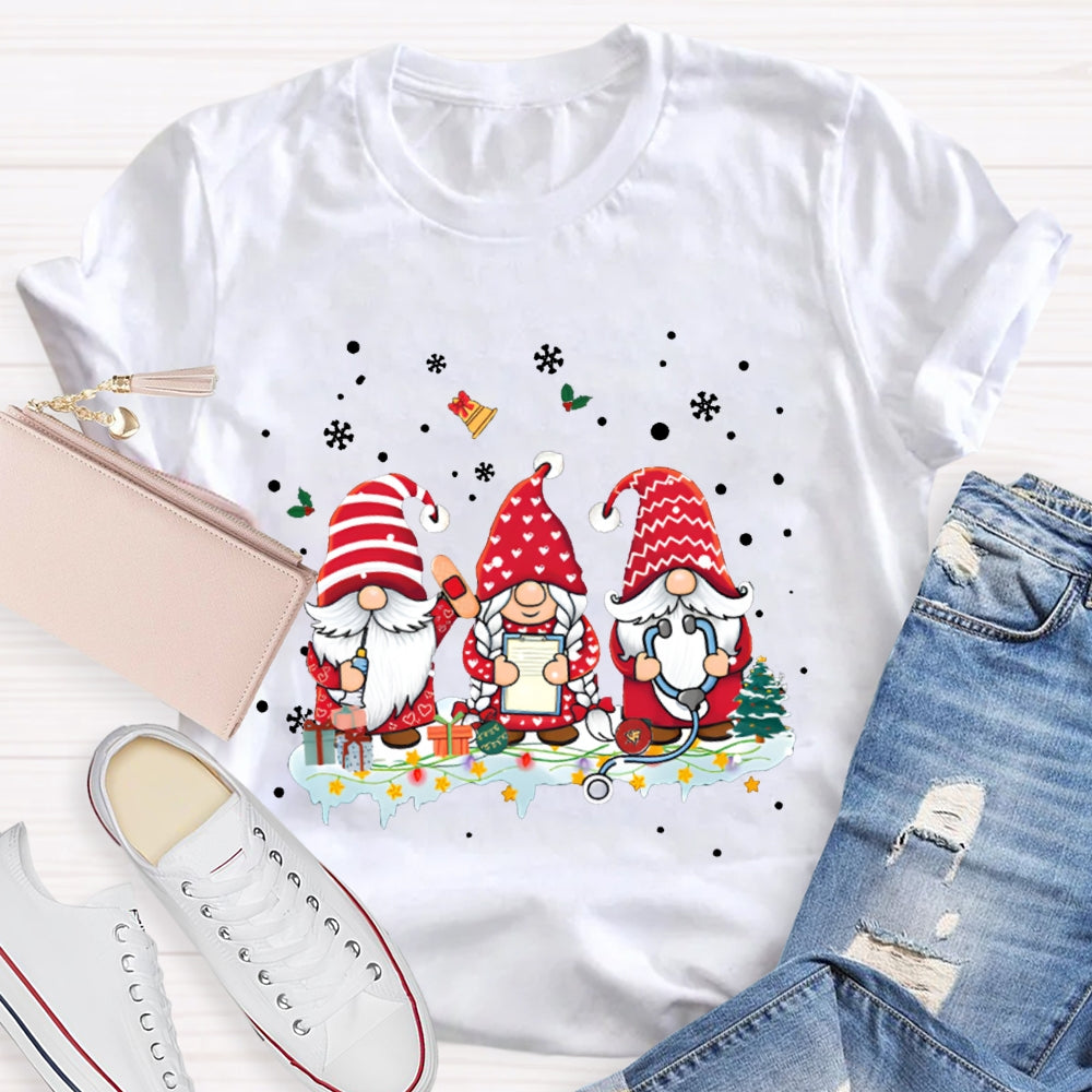Dwarf Christmas School Nurse Snowflake Christmas T-shirt