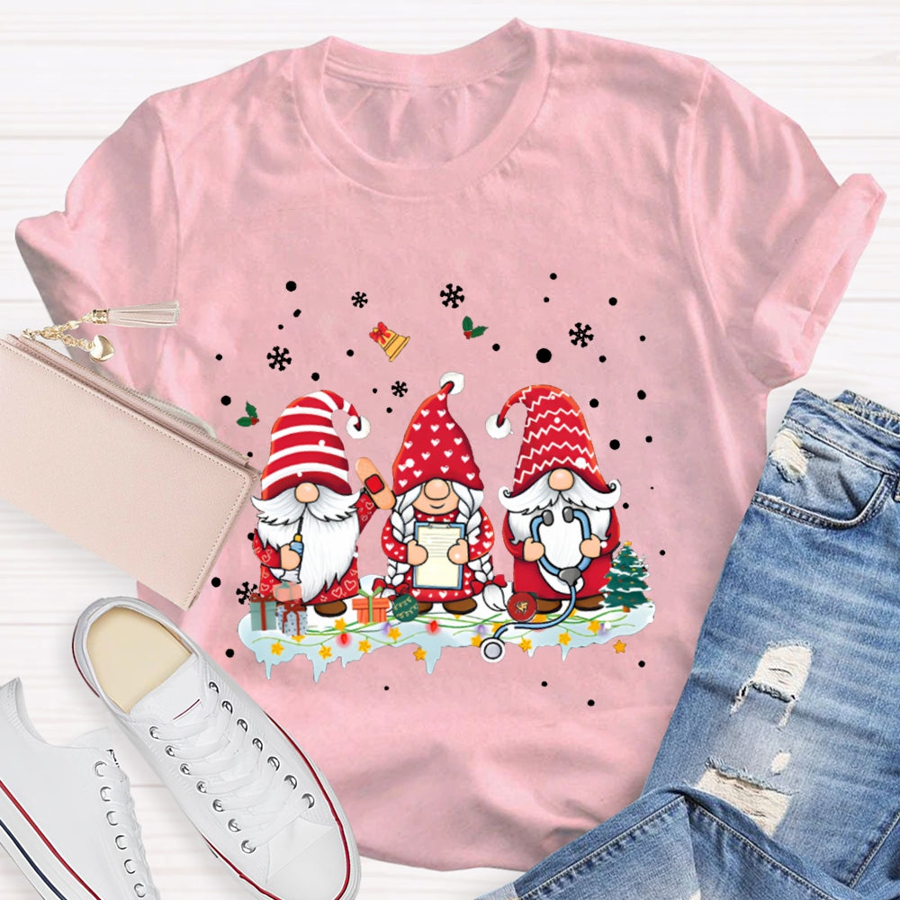 Dwarf Christmas School Nurse Snowflake Christmas T-shirt