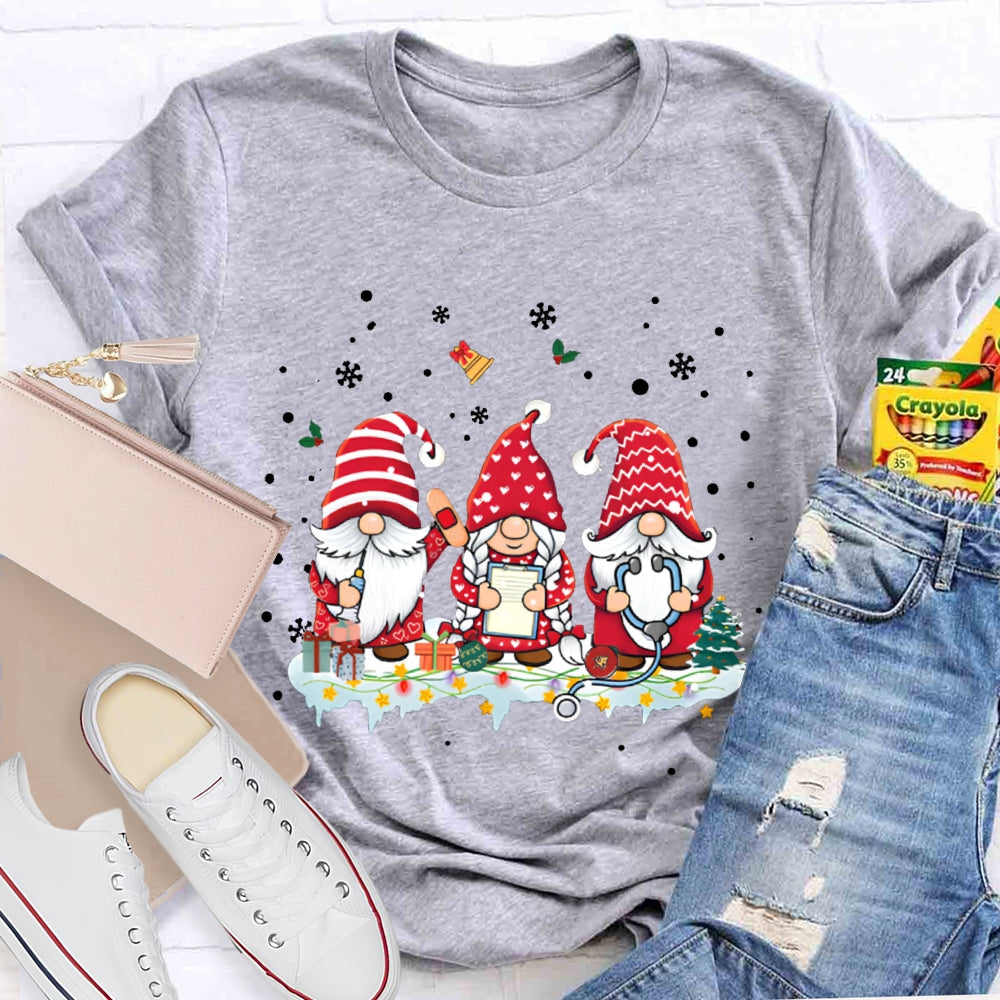 Dwarf Christmas School Nurse Snowflake Christmas T-shirt