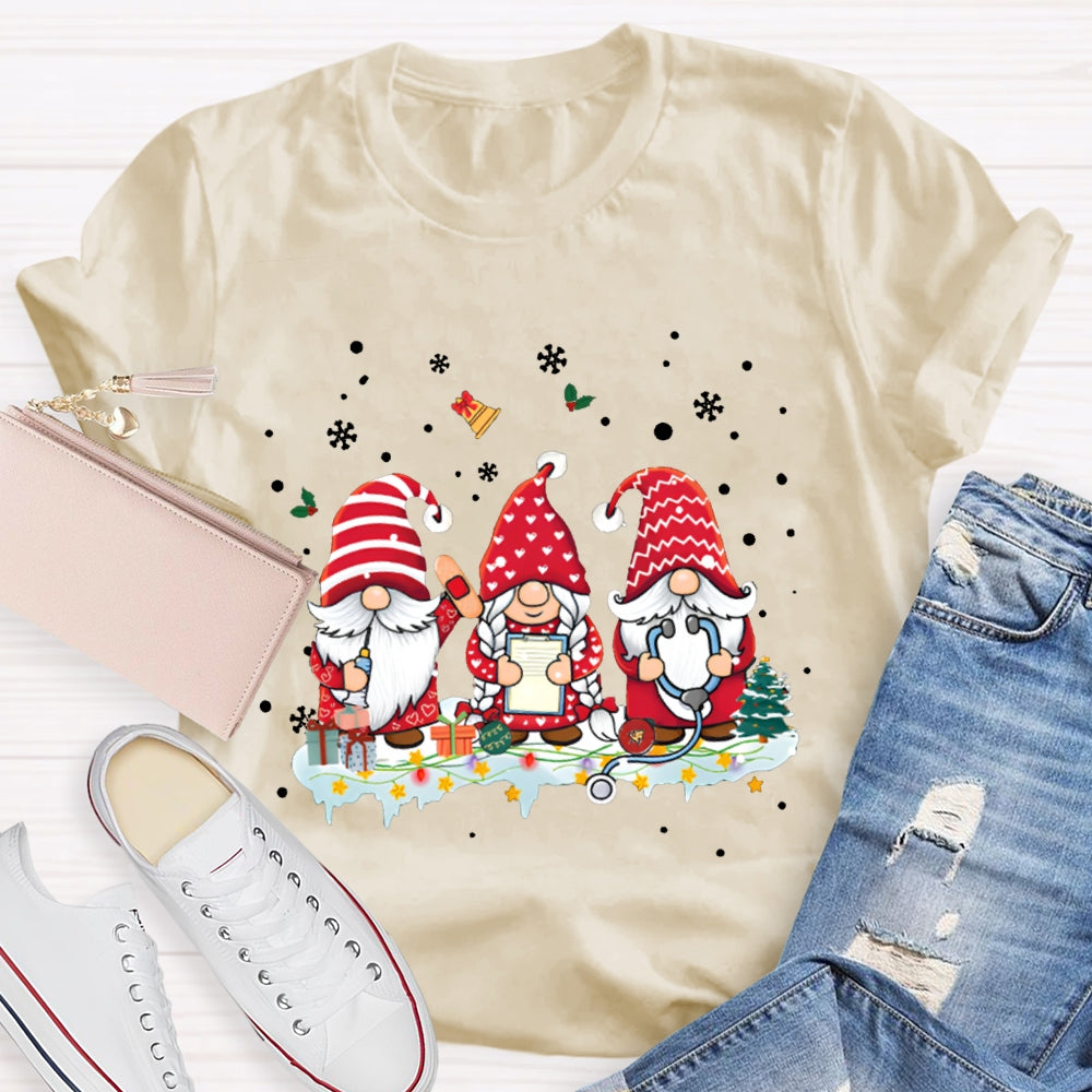 Dwarf Christmas School Nurse Snowflake Christmas T-shirt