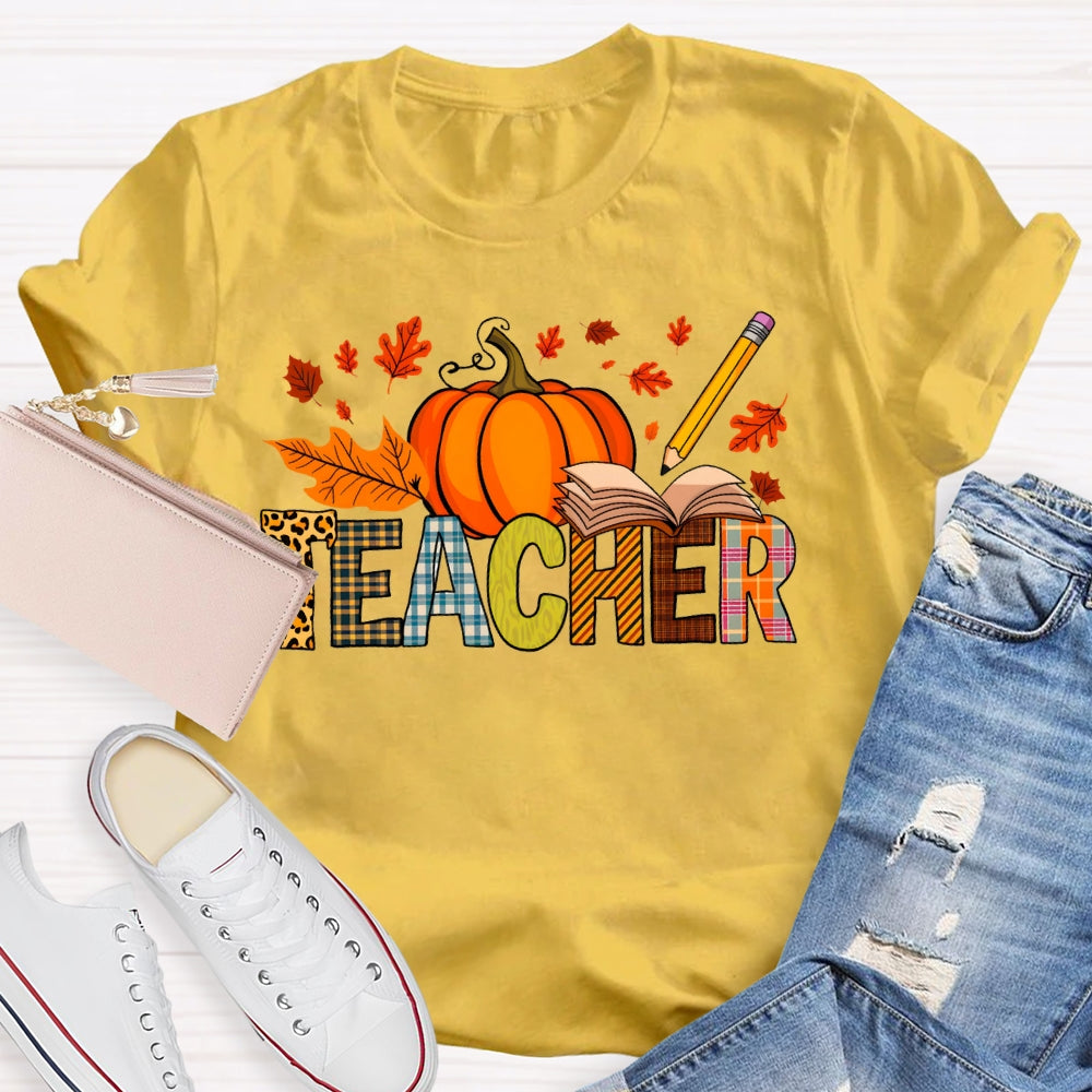 Teacher Pumpkin Autumn T-shirt