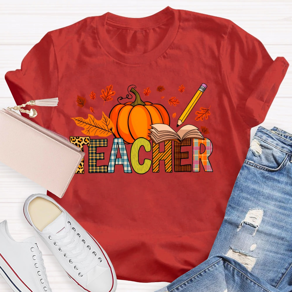 Teacher Pumpkin Autumn T-shirt