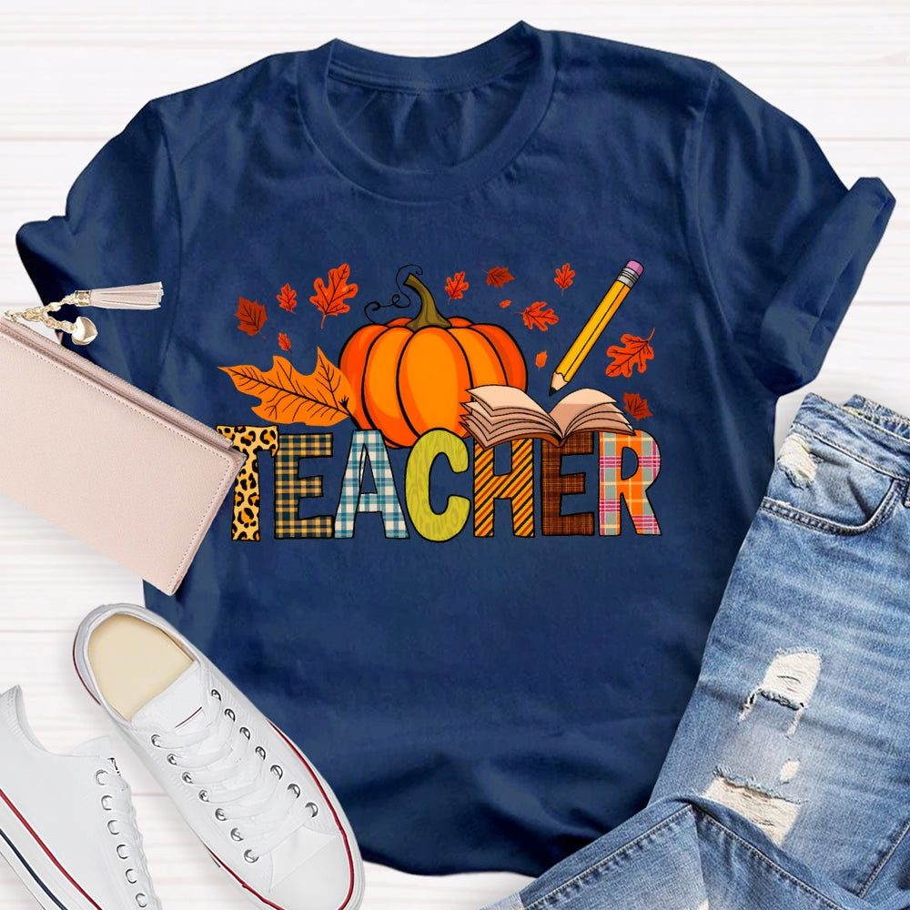 Teacher Pumpkin Autumn T-shirt