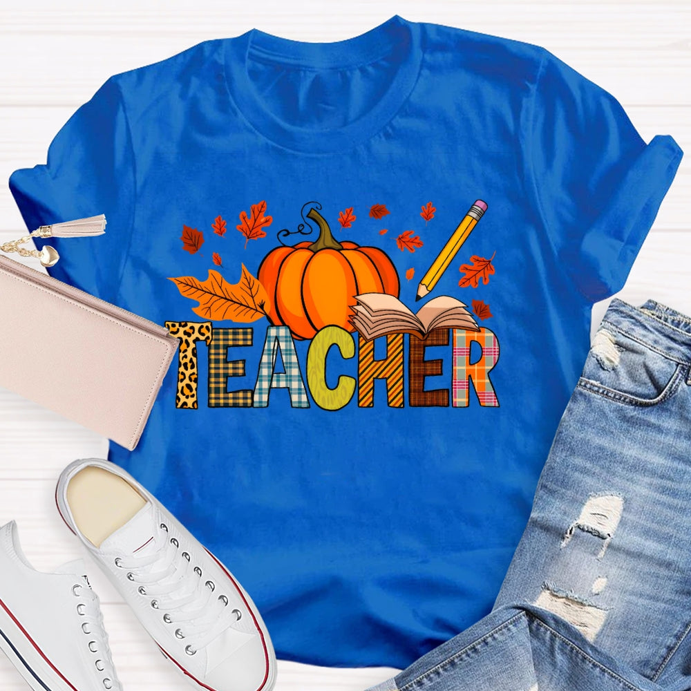 Teacher Pumpkin Autumn T-shirt