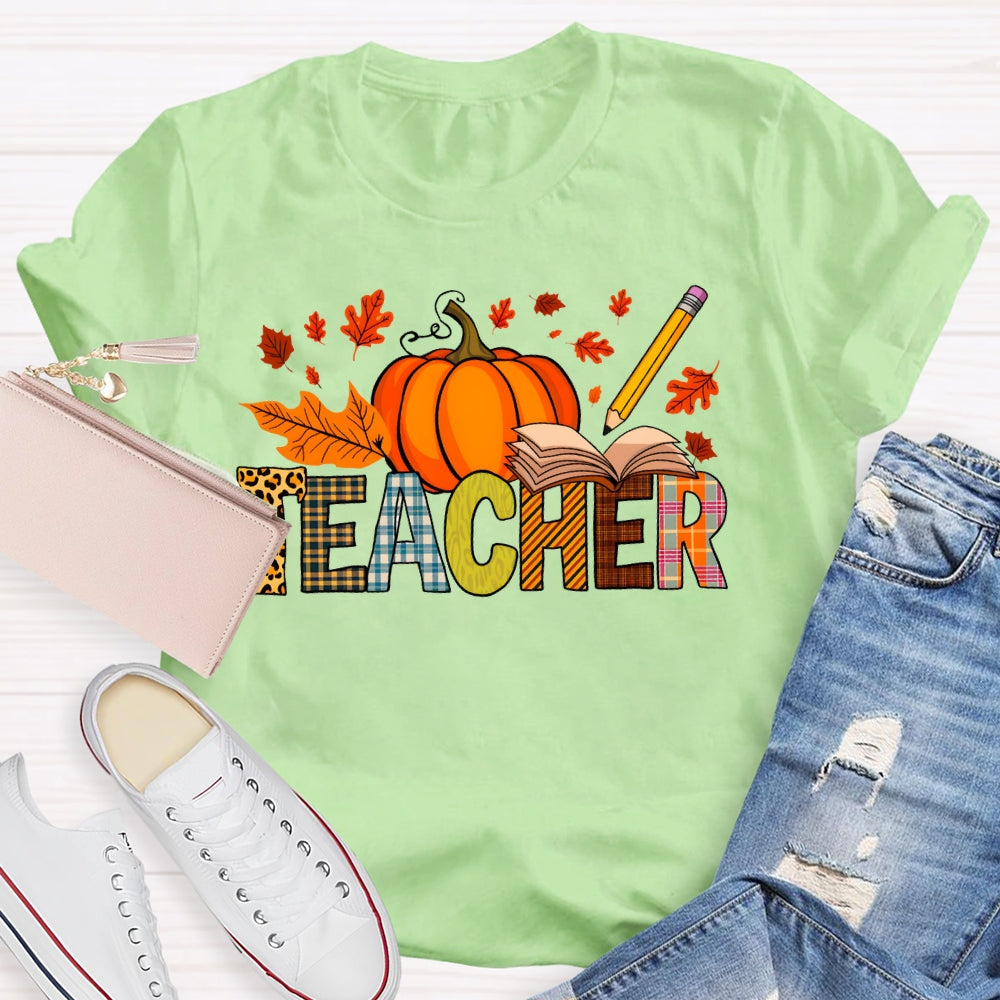 Teacher Pumpkin Autumn T-shirt