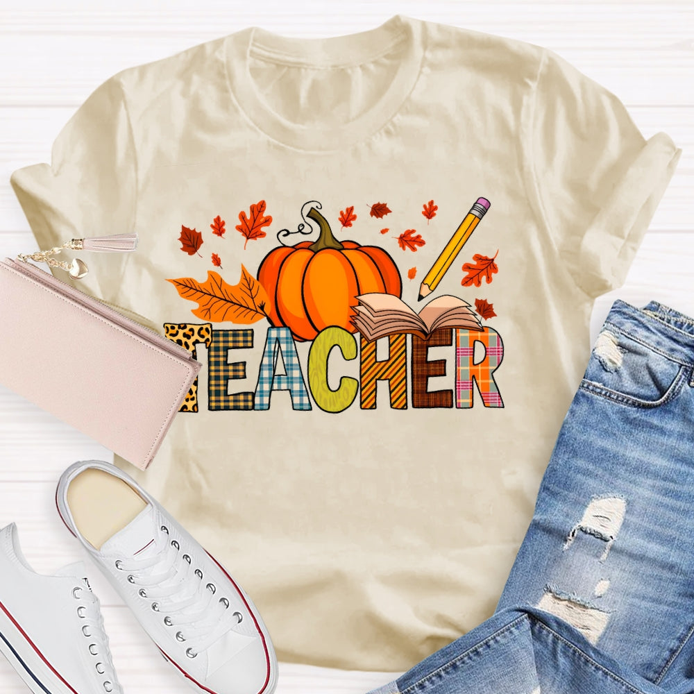 Teacher Pumpkin Autumn T-shirt