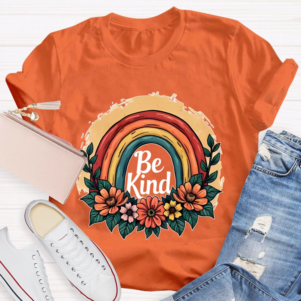 Be Kind Flower Rainbow T-shirt
