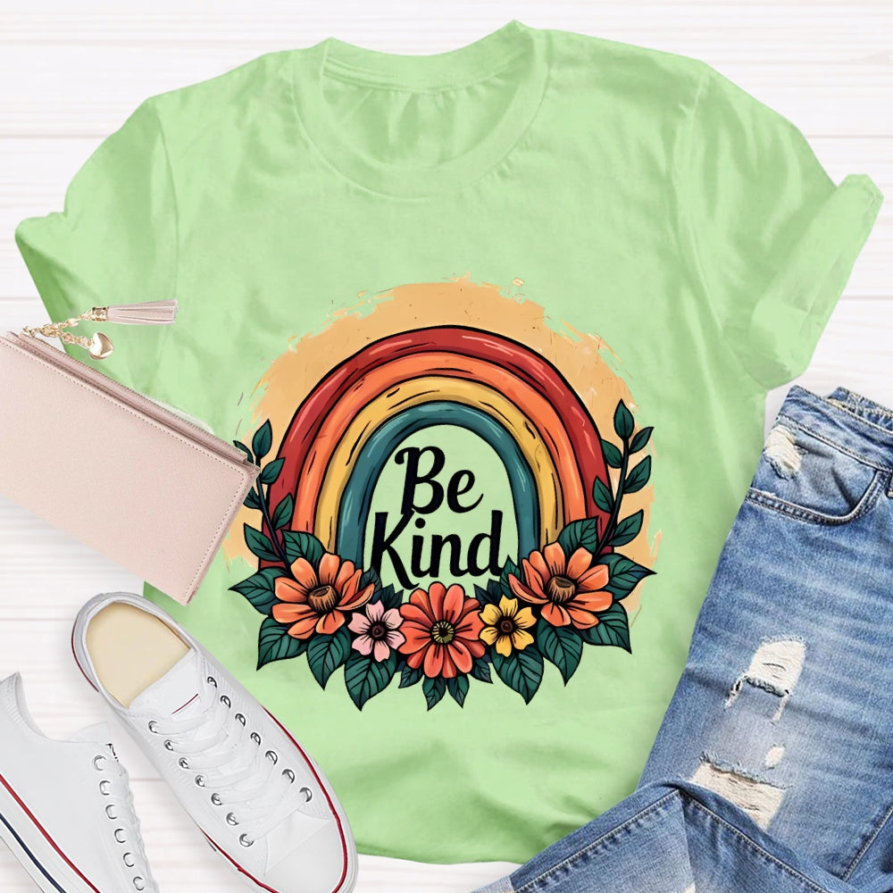 Be Kind Flower Rainbow T-shirt