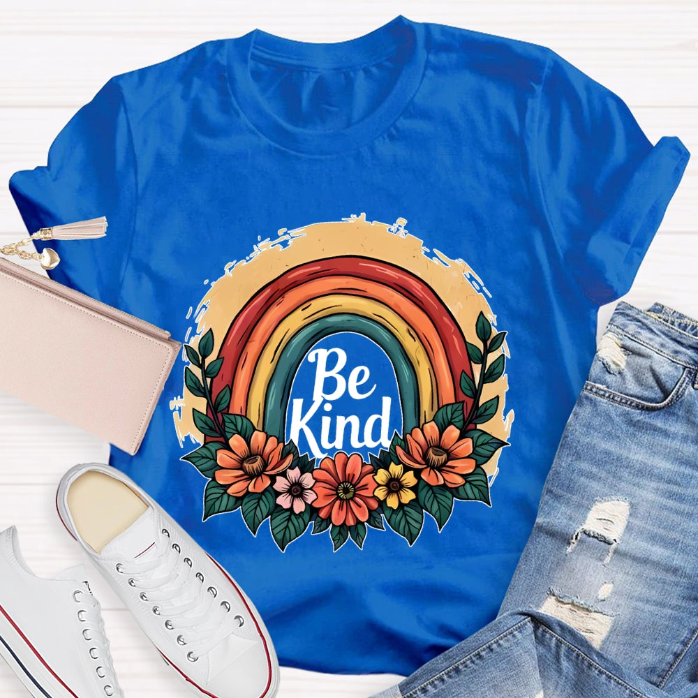 Be Kind Flower Rainbow T-shirt