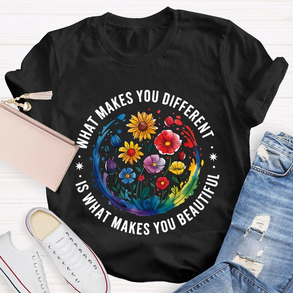 What Makes You Different Is What Makes You Beautiful Autism Awareness T-shirt