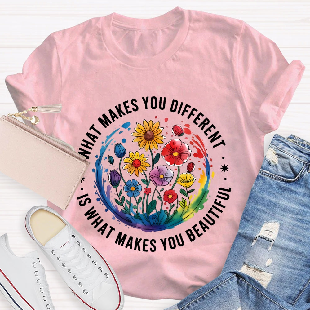 What Makes You Different Is What Makes You Beautiful Autism Awareness T-shirt