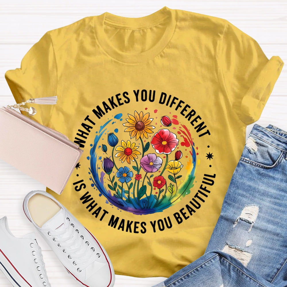 What Makes You Different Is What Makes You Beautiful Autism Awareness T-shirt