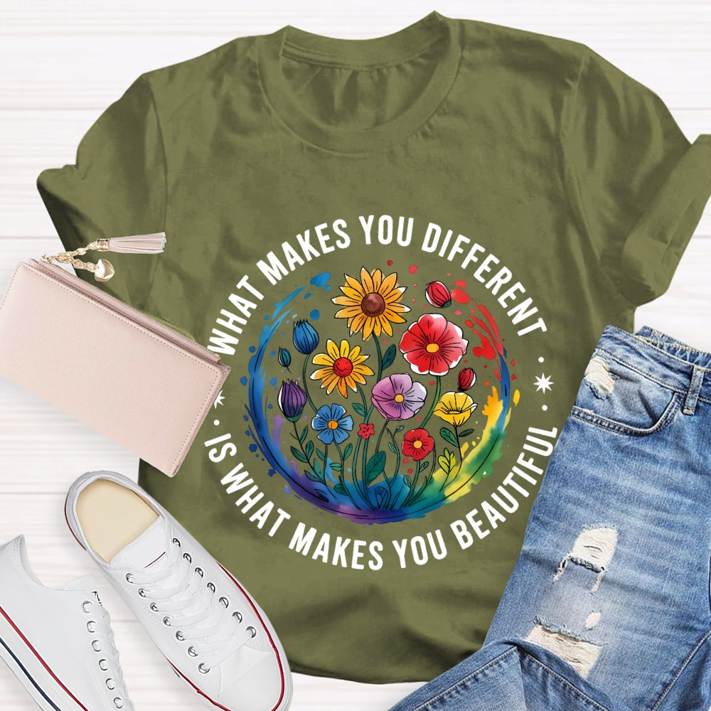 What Makes You Different Is What Makes You Beautiful Autism Awareness T-shirt