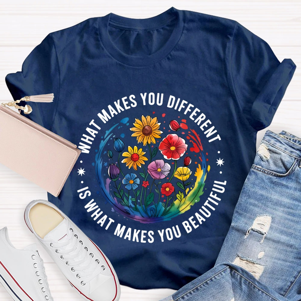 What Makes You Different Is What Makes You Beautiful Autism Awareness T-shirt