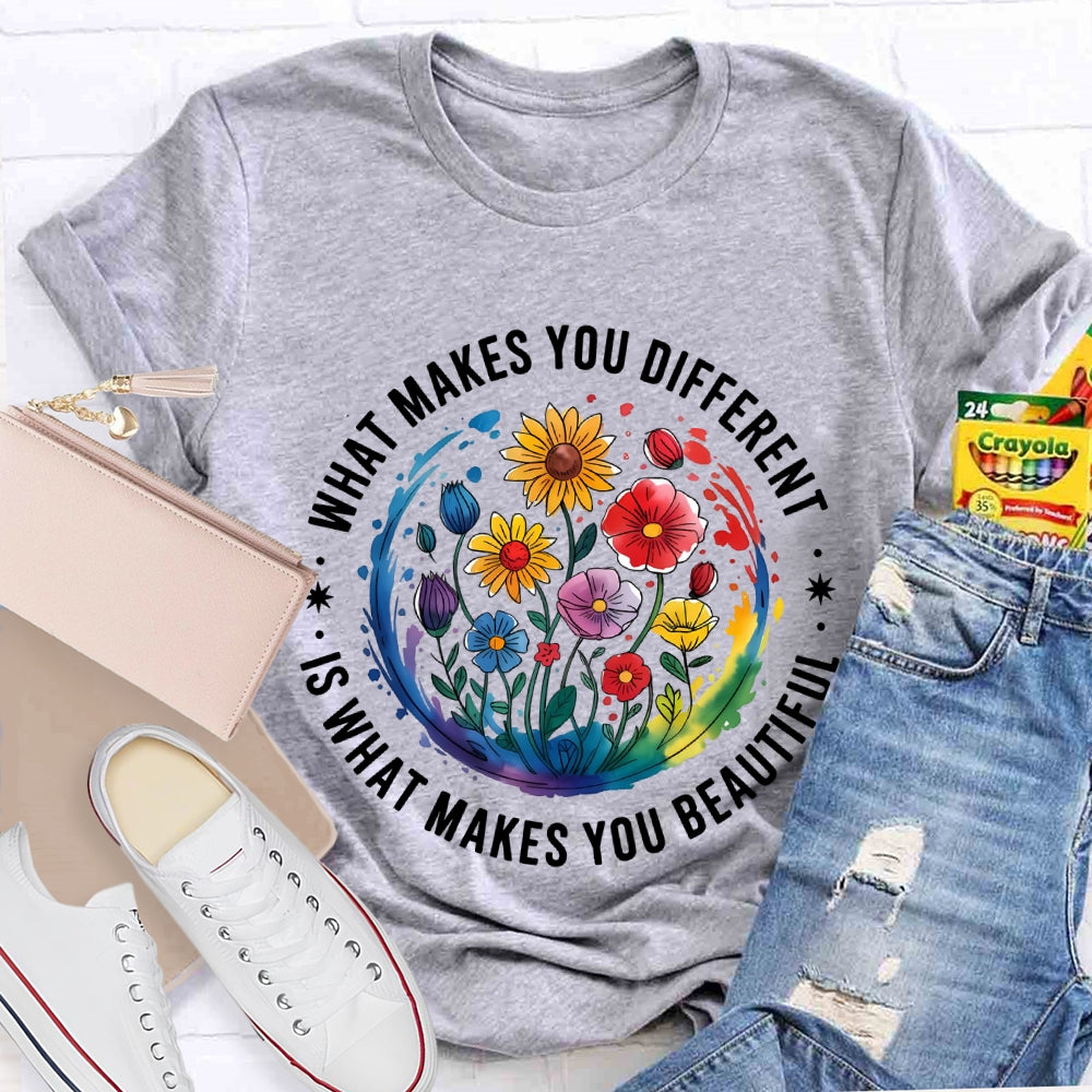 What Makes You Different Is What Makes You Beautiful Autism Awareness T-shirt