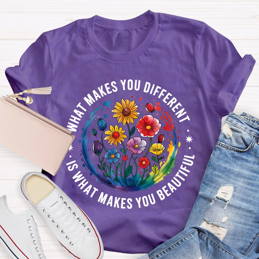 What Makes You Different Is What Makes You Beautiful Autism Awareness T-shirt