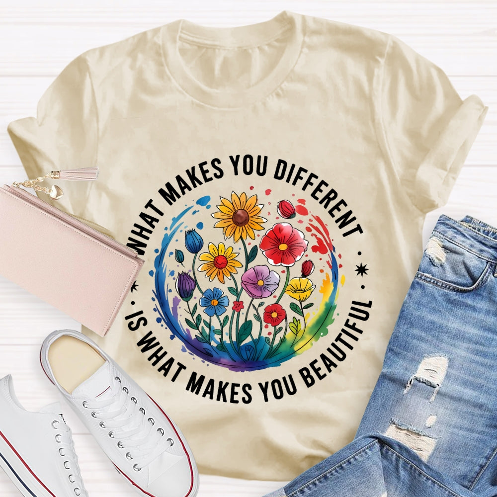 What Makes You Different Is What Makes You Beautiful Autism Awareness T-shirt