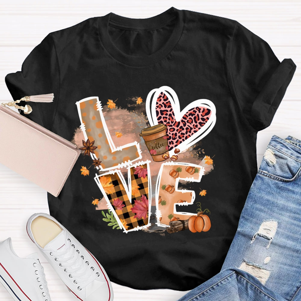 Love Coffee Autumn T-shirt