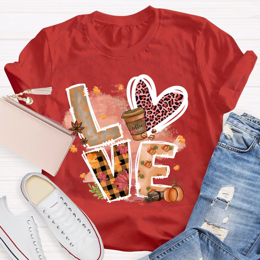 Love Coffee Autumn T-shirt