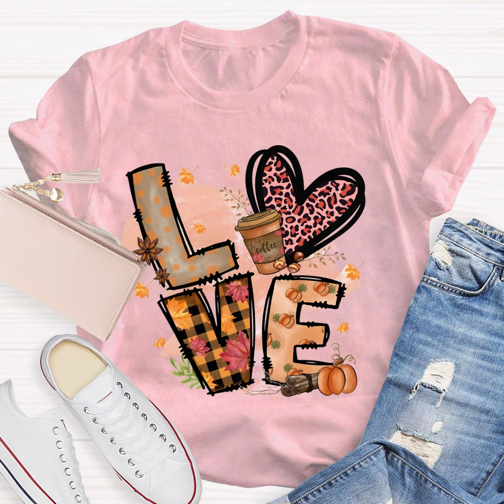 Love Coffee Autumn T-shirt
