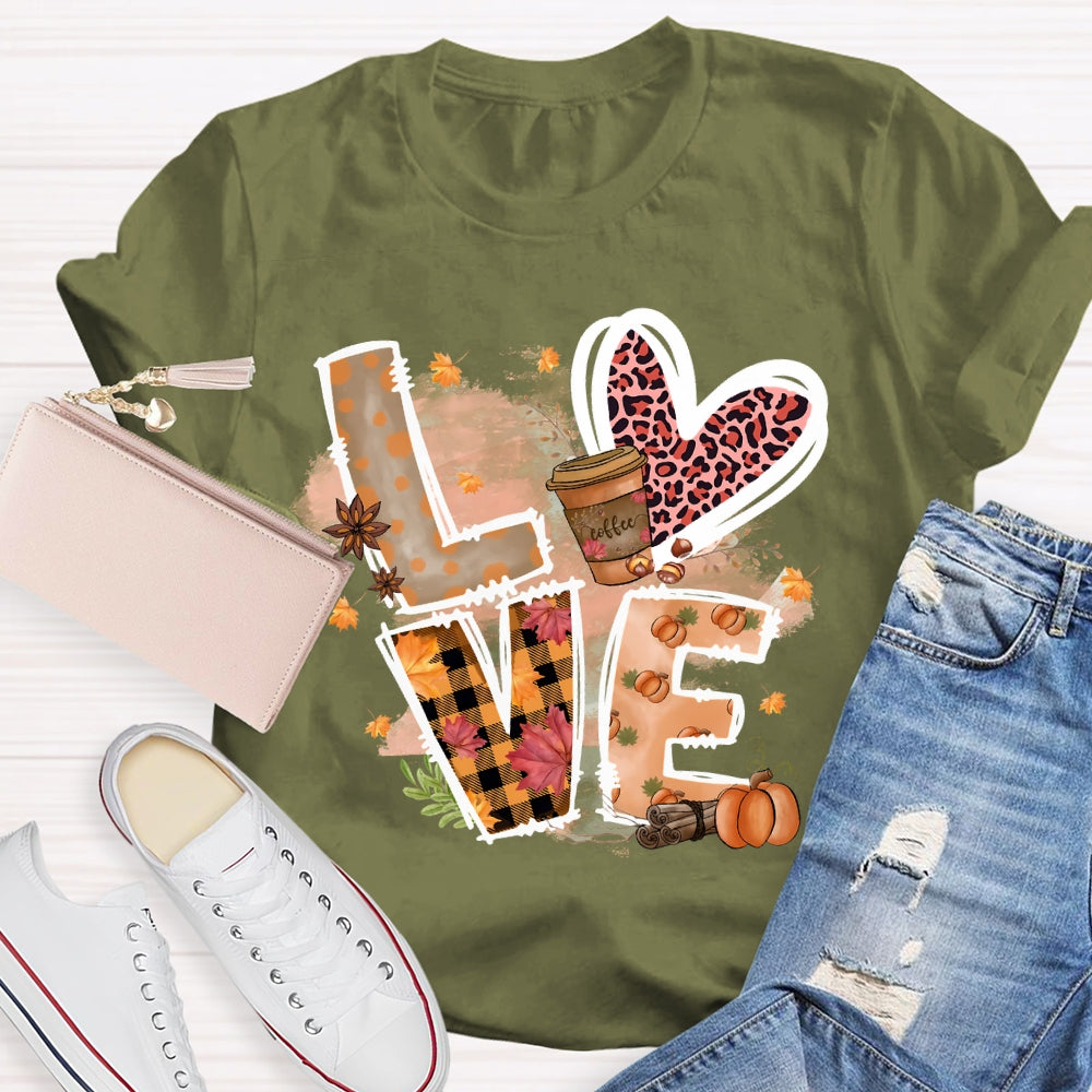 Love Coffee Autumn T-shirt