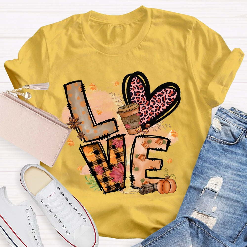 Love Coffee Autumn T-shirt