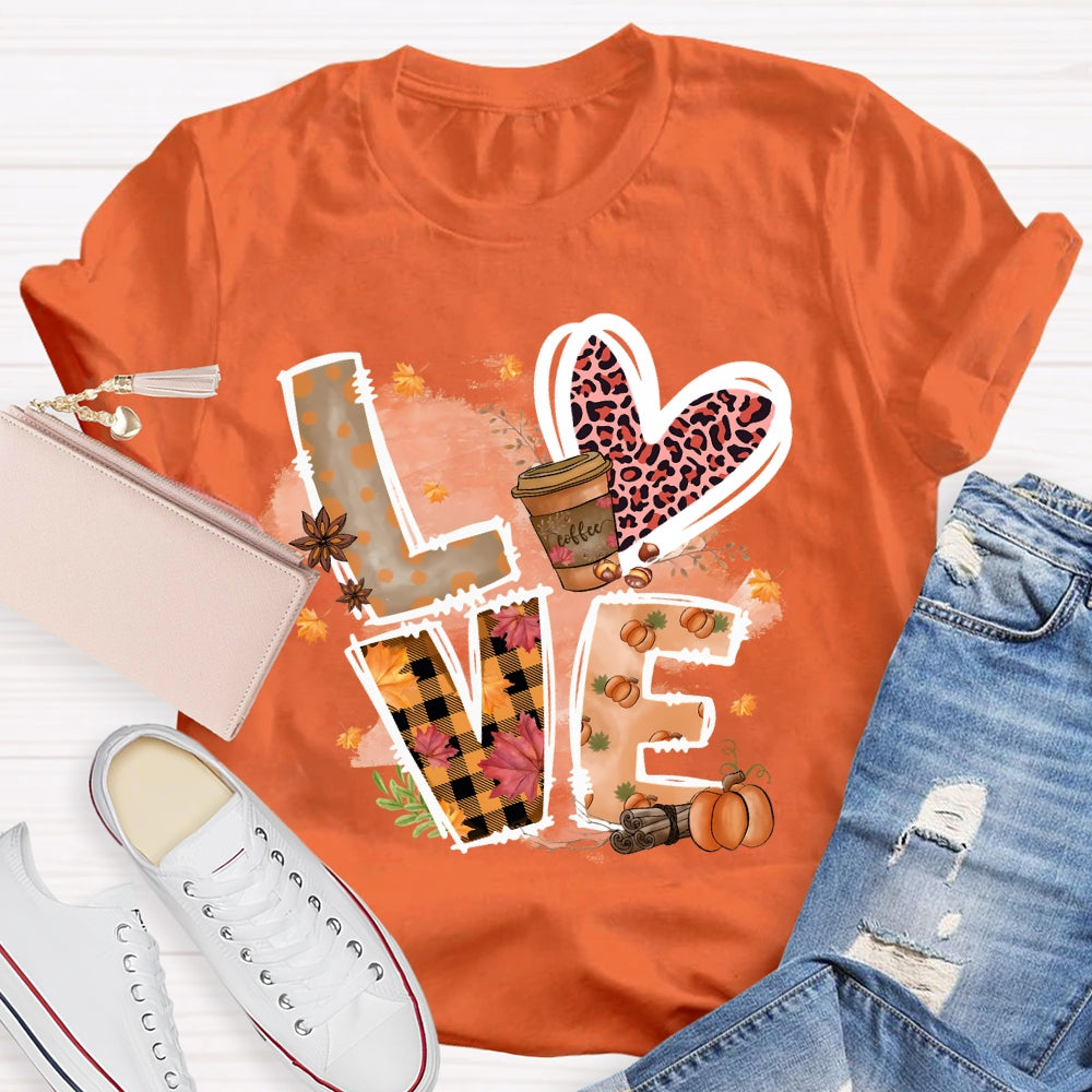 Love Coffee Autumn T-shirt