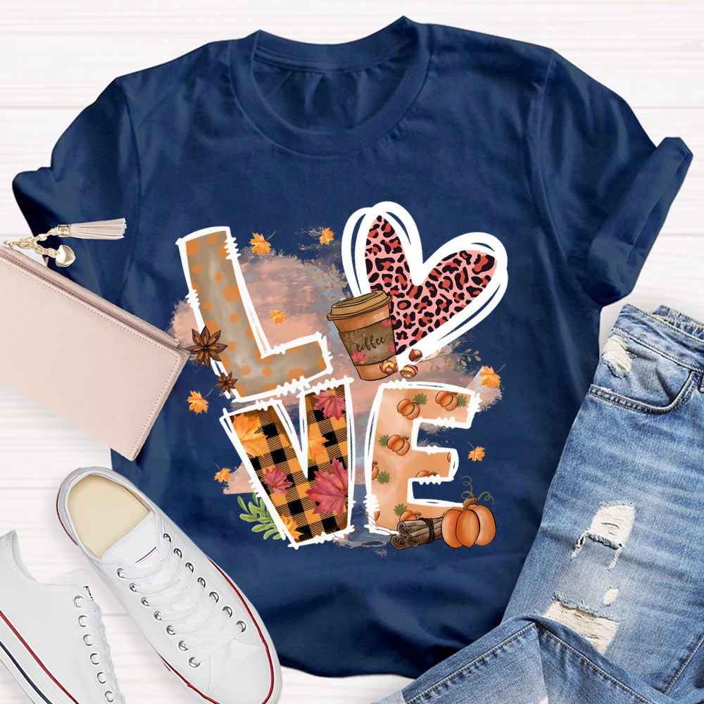 Love Coffee Autumn T-shirt