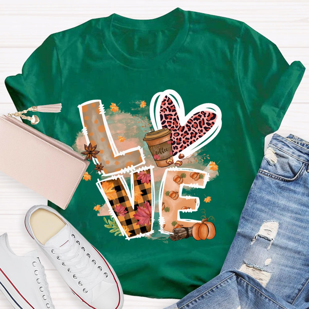 Love Coffee Autumn T-shirt