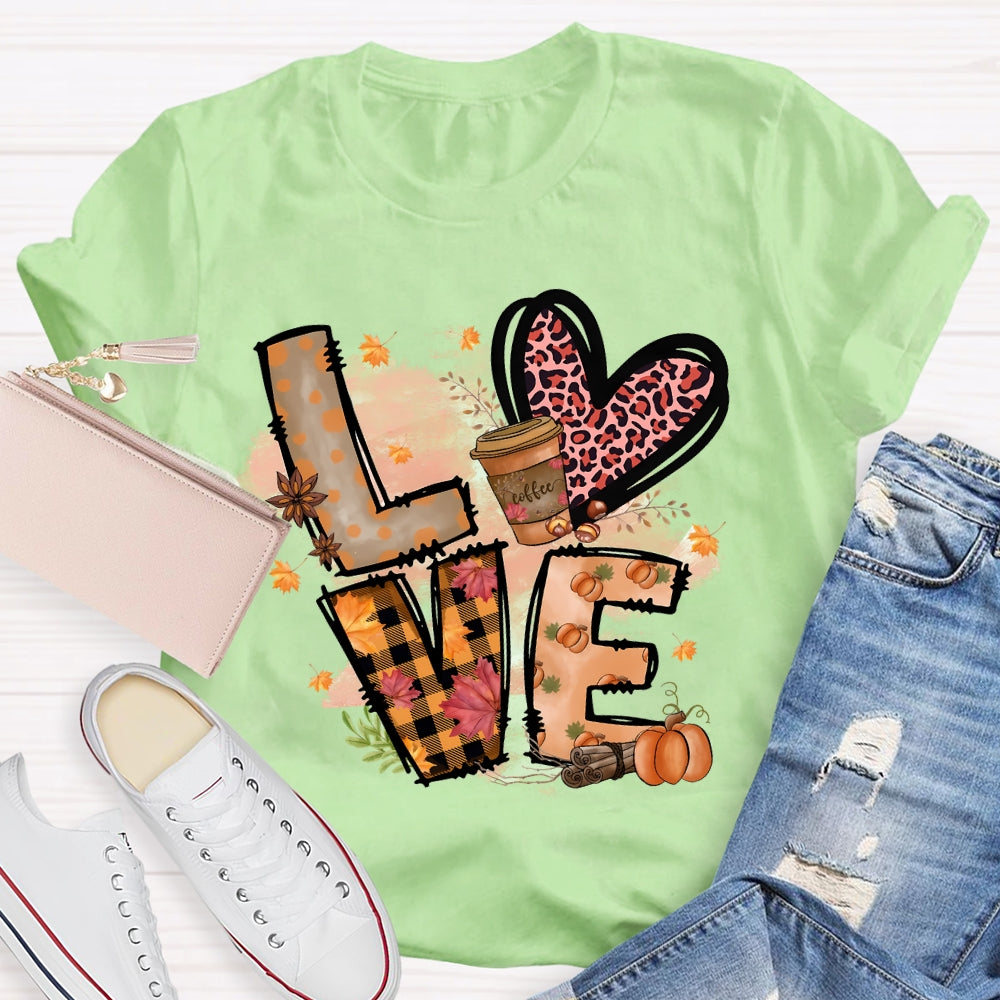 Love Coffee Autumn T-shirt