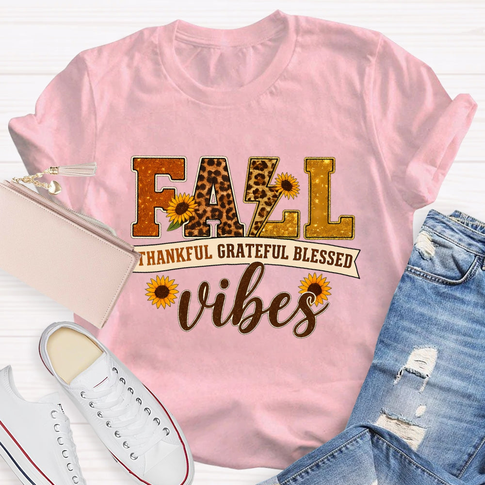 Fall Vibes Thankful Grateful Blessed Autumn Vibes T-shirt